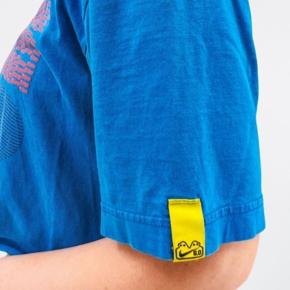 Nike 6.0 Blue Graphic T-Shirt Boxy Cropped Raw Hem Short Sleeve Crew Neck Tee - Picture 2 of 7